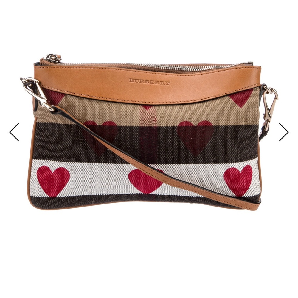 Burberry Crossbody Bag with Heart Design - Brown and Red